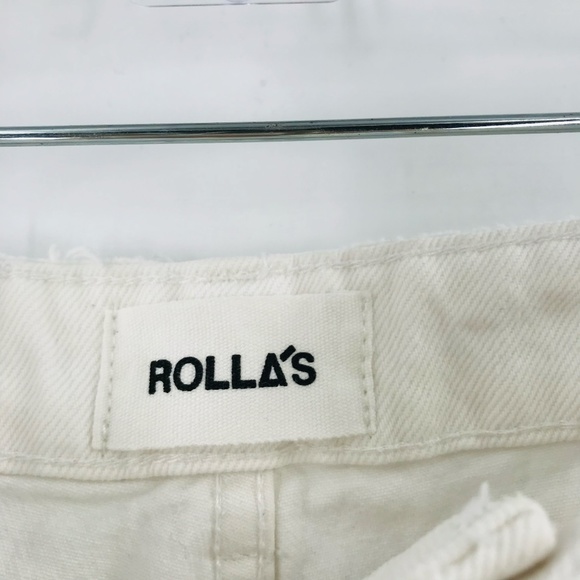 Rolla's Original High Rise Straight Leg Distressed Jeans White Size 30 - Picture 3 of 11
